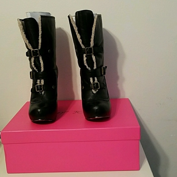 Betsey Johnson Ryderrr Wedge Boots Size 8.5 - Picture 3 of 8
